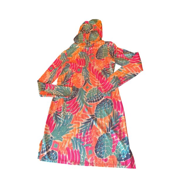 Lilly Pulitzer Hooded Swim Cover Tunic Dress In Vibrant Multicolor Print Size M - Picture 5 of 5